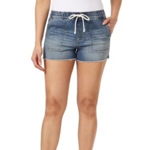 NWT- Wallflower - The Tomboy Fit- Light Wash Denim Drawstring Shorts. Size Med.